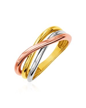 14k Tri Color Gold Twist Style Ring