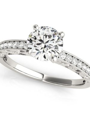 14k White Gold Antique Style Diamond Engagement Ring (1 1/8 cttw)