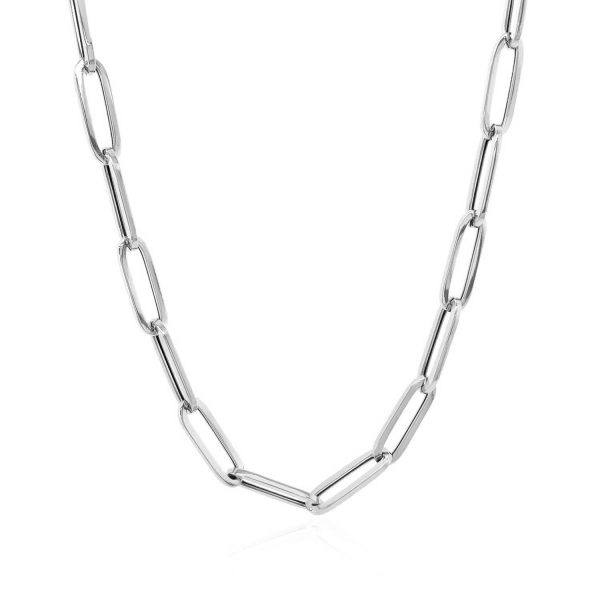 14k White Gold Bold Paperclip Chain (4.2 mm) 1