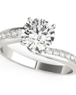 14k White Gold Bypass Round Pronged Diamond Engagement Ring (1 5/8 cttw)