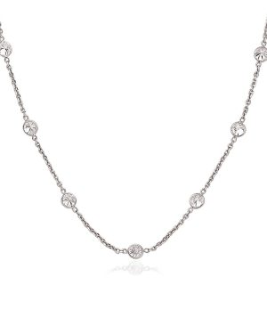 14k White Gold CZ By the Yard Long Links
