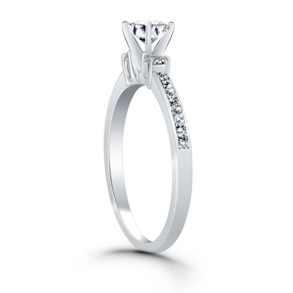 14k White Gold Diamond Accent Engagement Ring 2