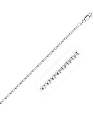 14k White Gold Diamond Cut Cable Link Chain 1.8mm