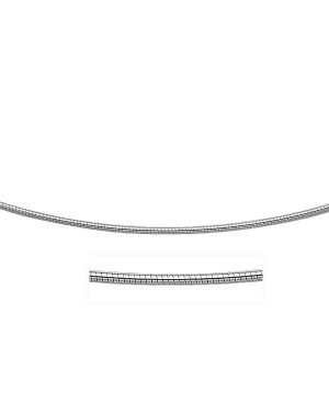 14k White Gold Necklace in a Round Omega Chain Style