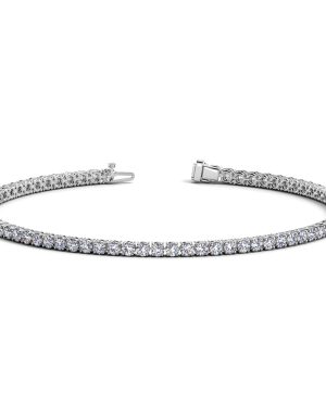14k White Gold Round Diamond Tennis Bracelet (2 cttw)