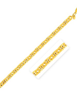 14k Yellow Gold 8 1/2 inch Mens Polished Abstract Link Bracelet