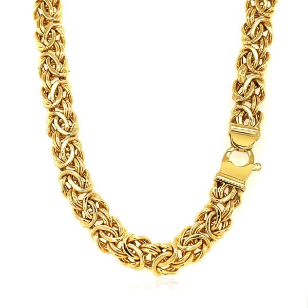 14k Yellow Gold Byzantine Motif Chain Necklace 1