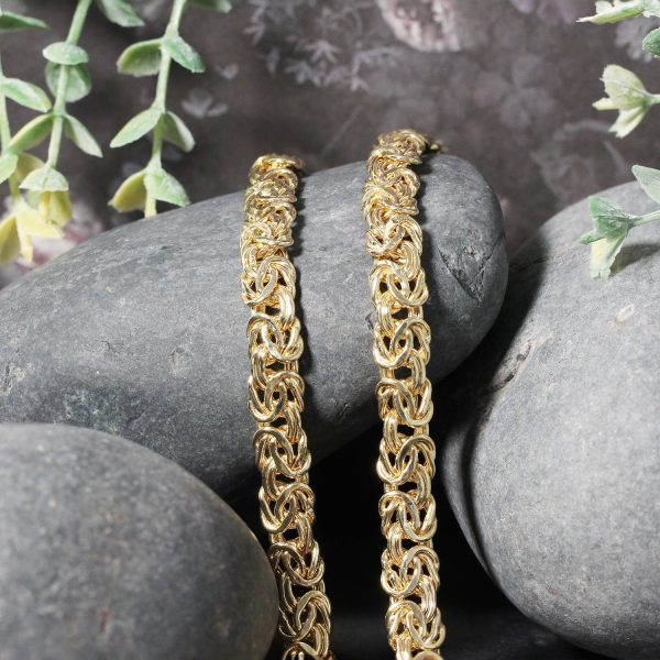 14k Yellow Gold Byzantine Motif Chain Necklace 2