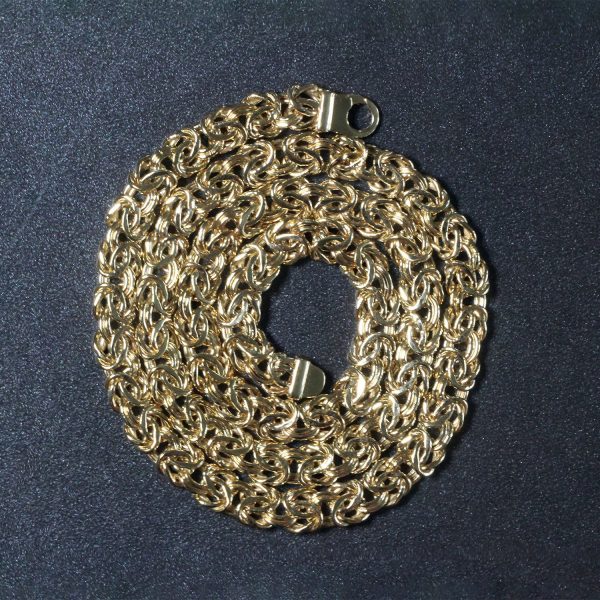 14k Yellow Gold Byzantine Motif Chain Necklace 4