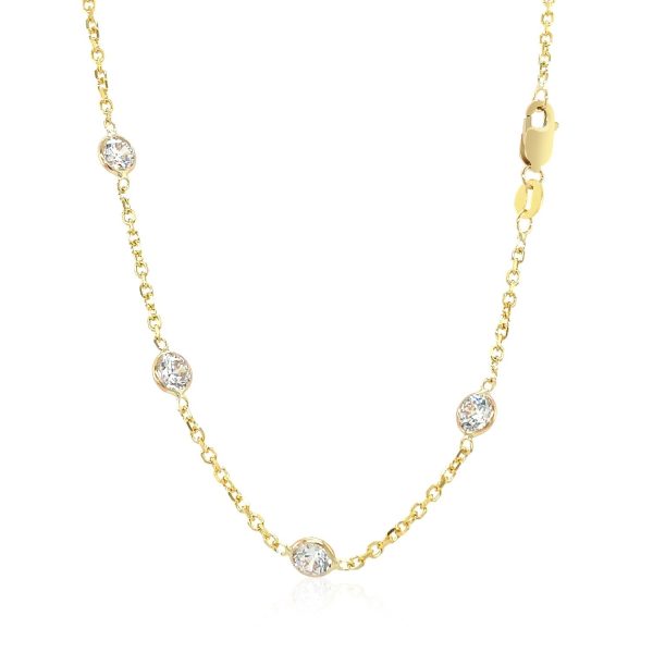 14k Yellow Gold CZ By the Yard Long Links 2