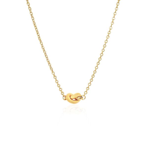 14k Yellow Gold Chain Necklace with Polished Knot 1