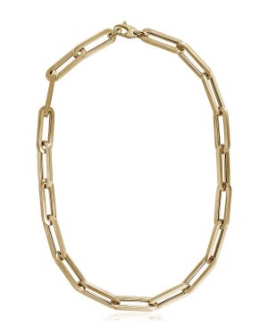14k Yellow Gold Extra Wide Paperclip Chain Necklace