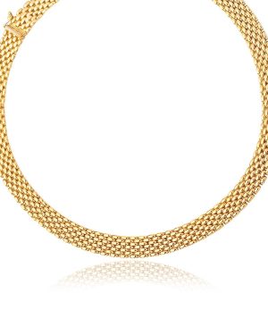 14k Yellow Gold Flexible Panther 9.0mm Line Necklace