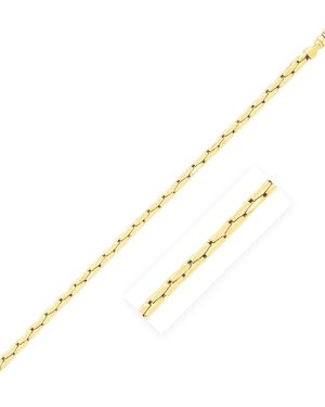 14k Yellow Gold High Polish Compressed Cable Link Bracelet