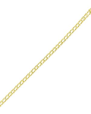 14k Yellow Gold Men's Bracelet with Rail Motif Links