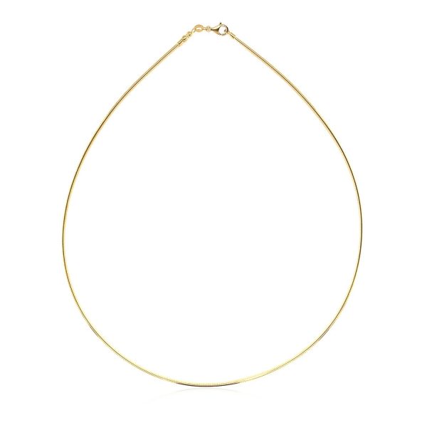 14k Yellow Gold Necklace in a Round Omega Chain Style 1