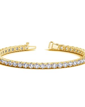 14k Yellow Gold Round Diamond Tennis Bracelet (10 cttw)
