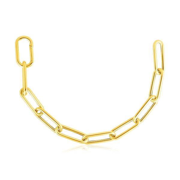 14k Yellow Gold Rounded Paperclip Chain Necklace 1