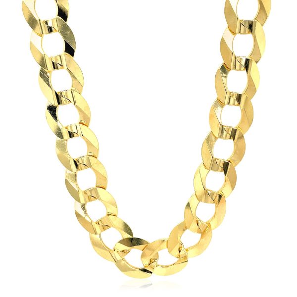 14k Yellow Gold Solid Curb Chain 10.0mm 1