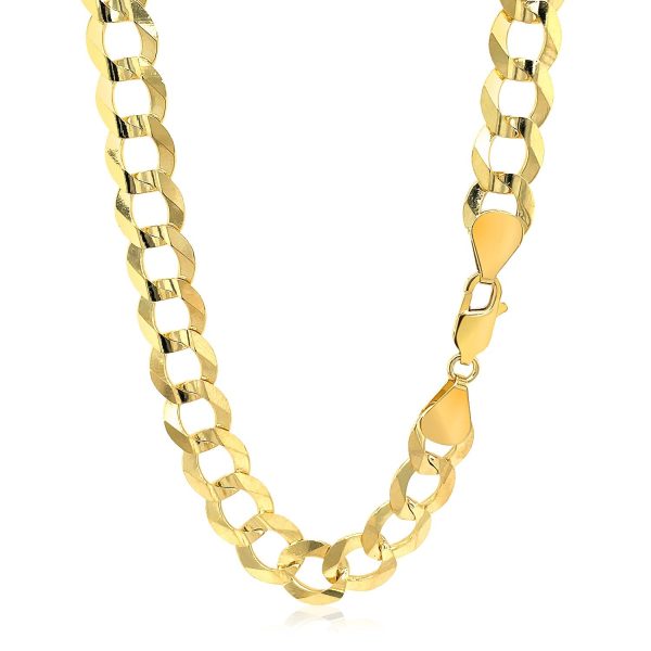 14k Yellow Gold Solid Curb Chain 10.0mm 2