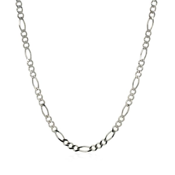 2.6mm 14k White Gold Solid Figaro Chain 1