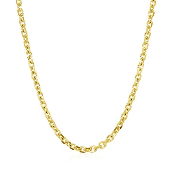 3.1mm 14k Yellow Gold Diamond Cut Cable Link Chain 1
