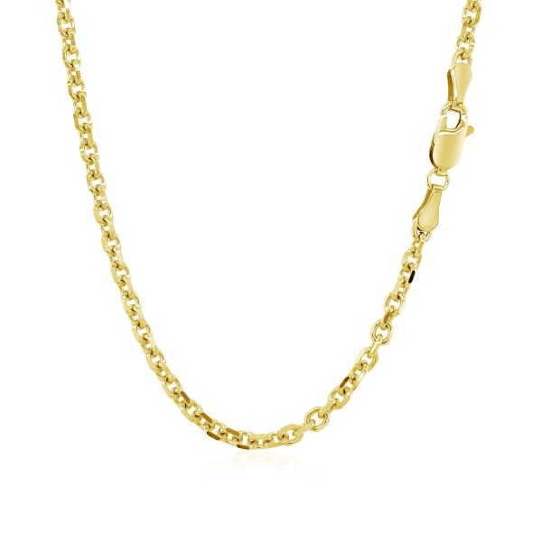 3.1mm 14k Yellow Gold Diamond Cut Cable Link Chain 2