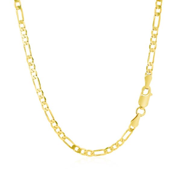 3.1mm 14k Yellow Gold Solid Figaro Chain 2