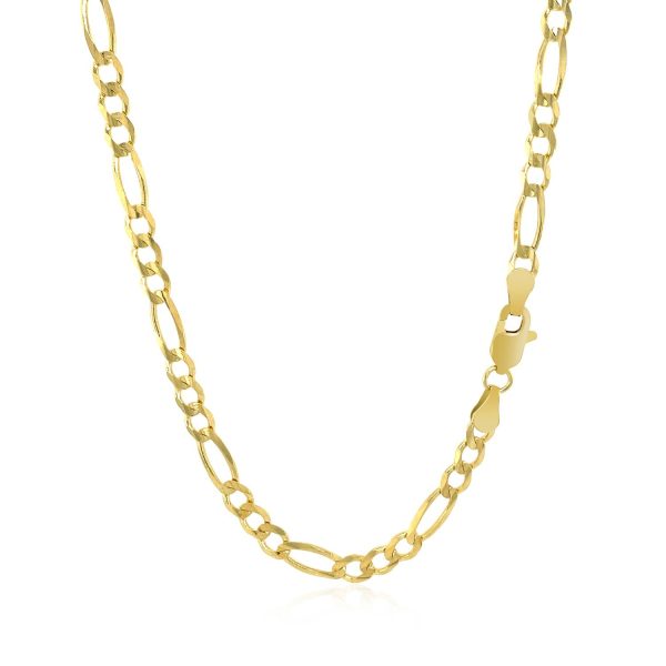 3.8mm 14k Yellow Gold Solid Figaro Chain 2