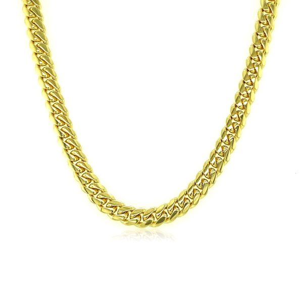 3.9mm 10k Yellow Gold Classic Miami Cuban Solid Chain 1