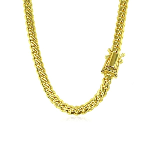 3.9mm 10k Yellow Gold Classic Miami Cuban Solid Chain 2