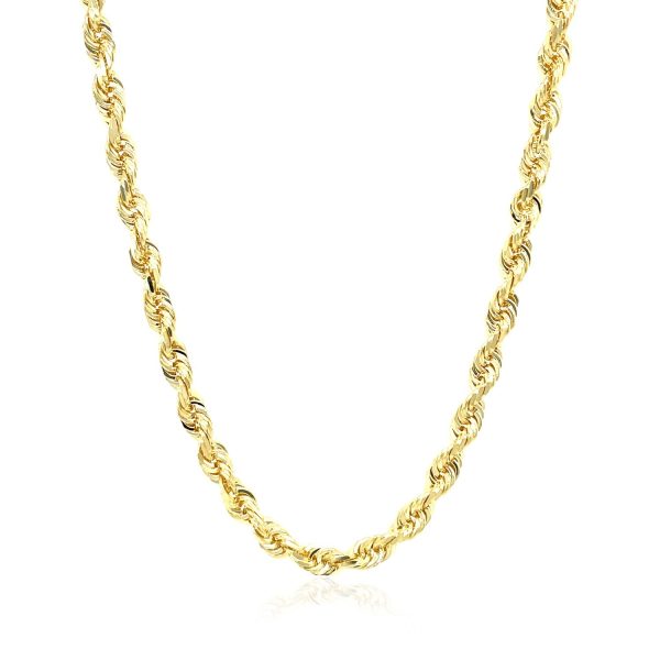 4.0mm 10k Yellow Gold Solid Diamond Cut Rope Chain 1