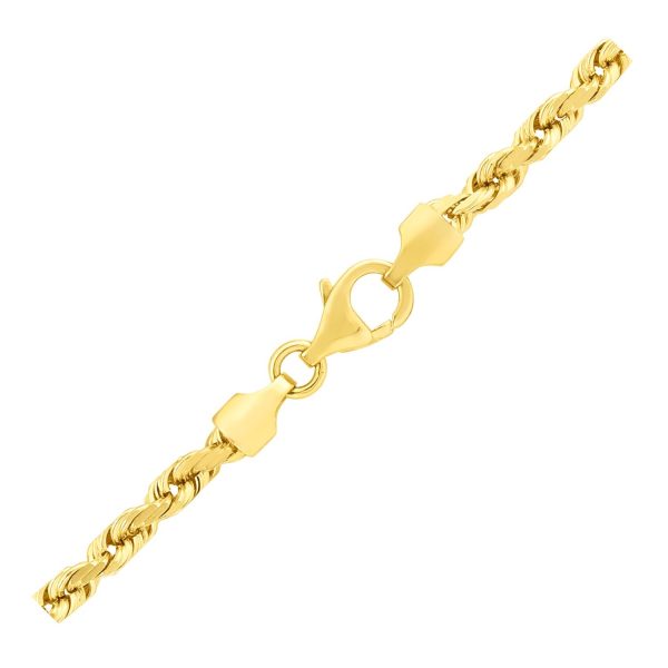 4.0mm 14k Yellow Gold Solid Diamond Cut Rope Chain 1