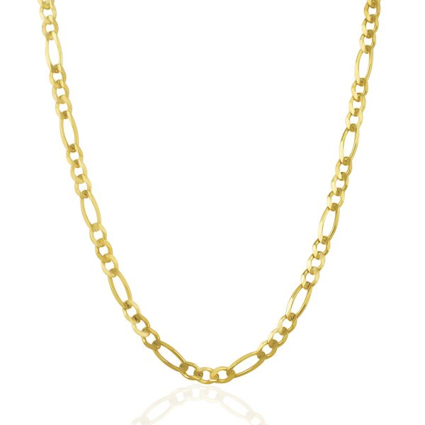 4.5mm 14k Yellow Gold Solid Figaro Chain 1