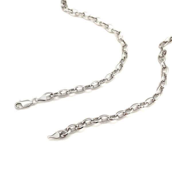 4.6mm 14k White Gold Oval Rolo Chain 2