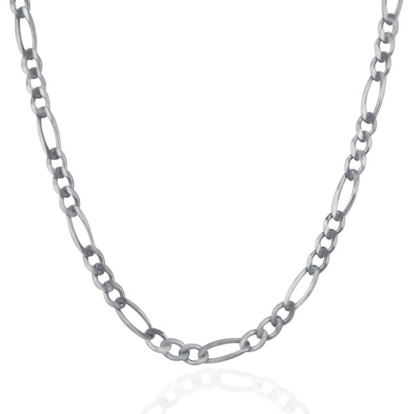 4.6mm 14k White Gold Solid Figaro Chain 1