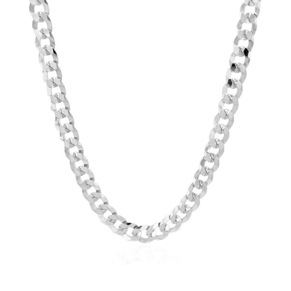 5.7mm 14k White Gold Solid Curb Chain 1