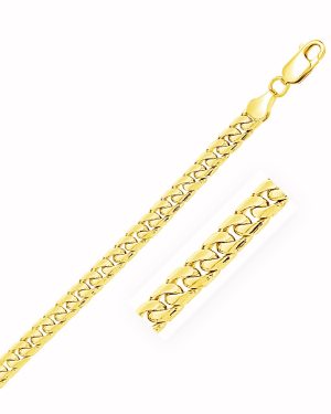 5.8mm 14k Yellow Gold Solid Miami Cuban Chain