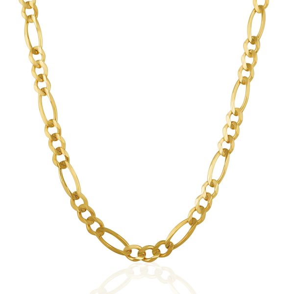 6.0mm 14k Yellow Gold Solid Figaro Chain 1