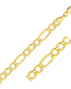6.5mm 10k Yellow Gold Lite Figaro Chain