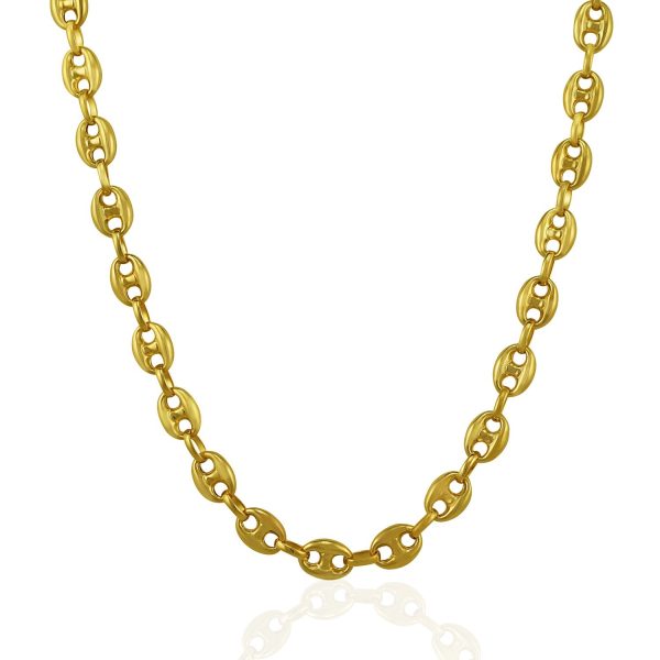 6.9mm 14k Yellow Gold Puffed Mariner Link Chain 1