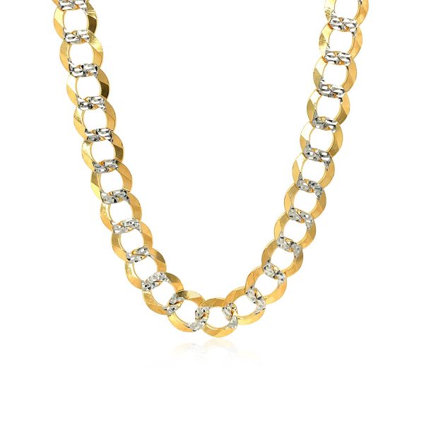8.2 mm 14k Two Tone Gold Pave Curb Chain 1