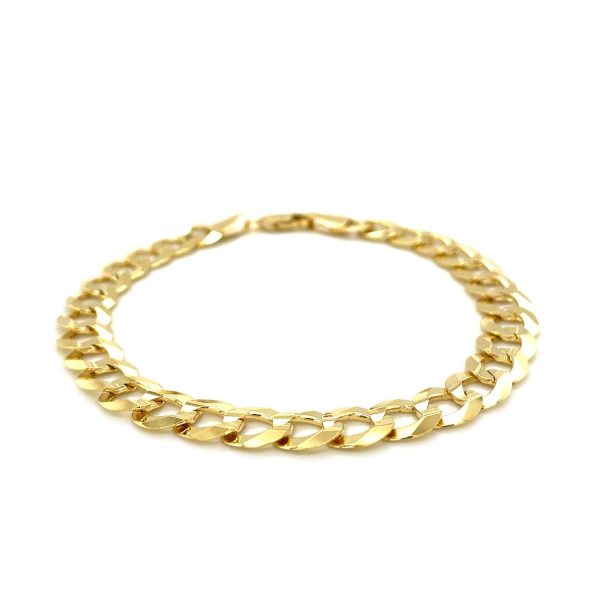 8.2mm 14k Yellow Gold Solid Curb Bracelet 2