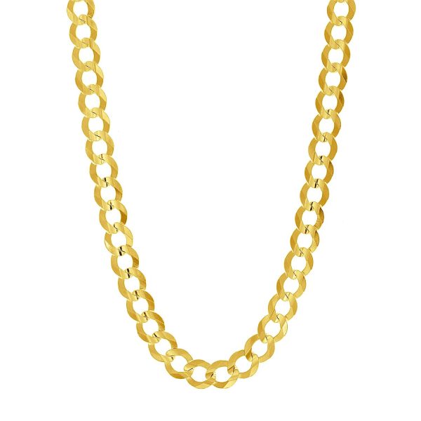 8.2mm 14k Yellow Gold Solid Curb Chain 1