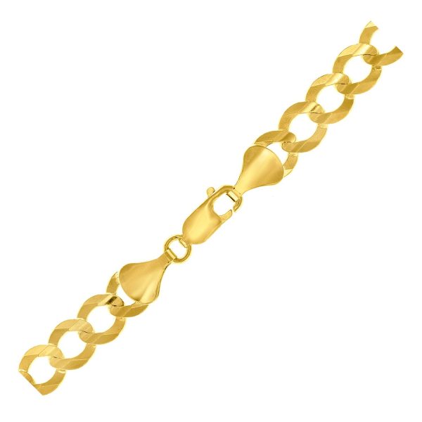 8.2mm 14k Yellow Gold Solid Curb Chain 2