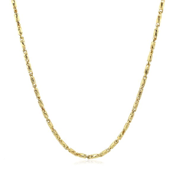 Diamond Cut Fancy Links Pendant Chain in 14k Yellow Gold (1.5mm) 1