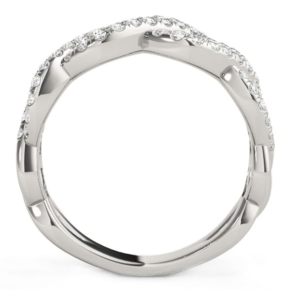Diamond Studded Interlocking Waves Ring in 14k White Gold (5/8 cttw) 2