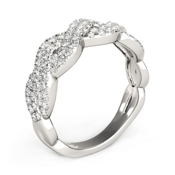 Diamond Studded Interlocking Waves Ring in 14k White Gold (5/8 cttw) 3