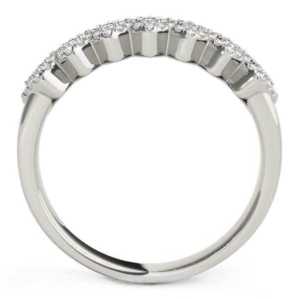 Diamond Studded Wide Multi-Diagonal Pattern Ring in 14k White Gold (5/8 cttw) 2