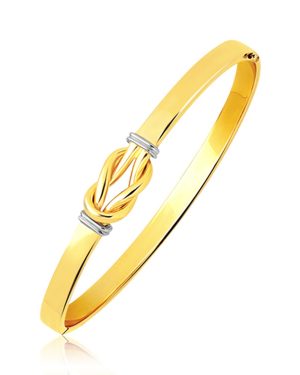 Intertwined Knot Slip On Bangle in 14k Two-Tone Gold (5.0mm)